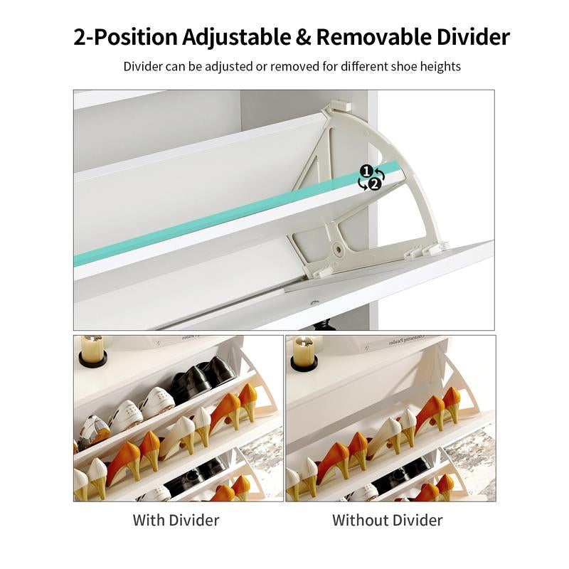 VOWNER Shoe Cabinet with 3 Flip Drawers for Entryway, Shoe Storage Cabinet Shoe Rack for Hallway, Living Room,Bedroom