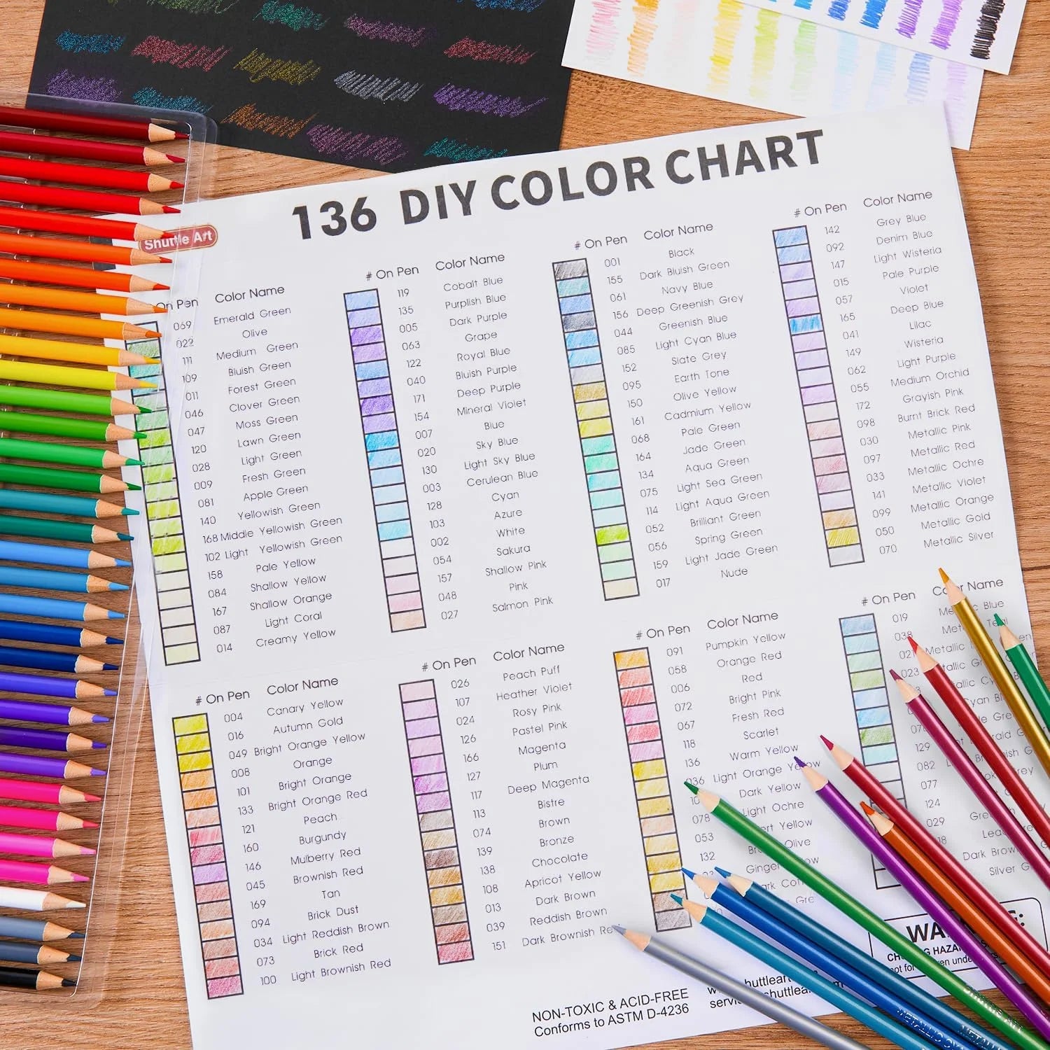 136 Colored Pencils,Colored Pencil Set for Adult Coloring Books