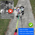 Heavy Duty 3 Dog Leash No Tangle Detachable 360° Swivel Device Multiple Dog Leash with Padded Handle for Two/Three Pets