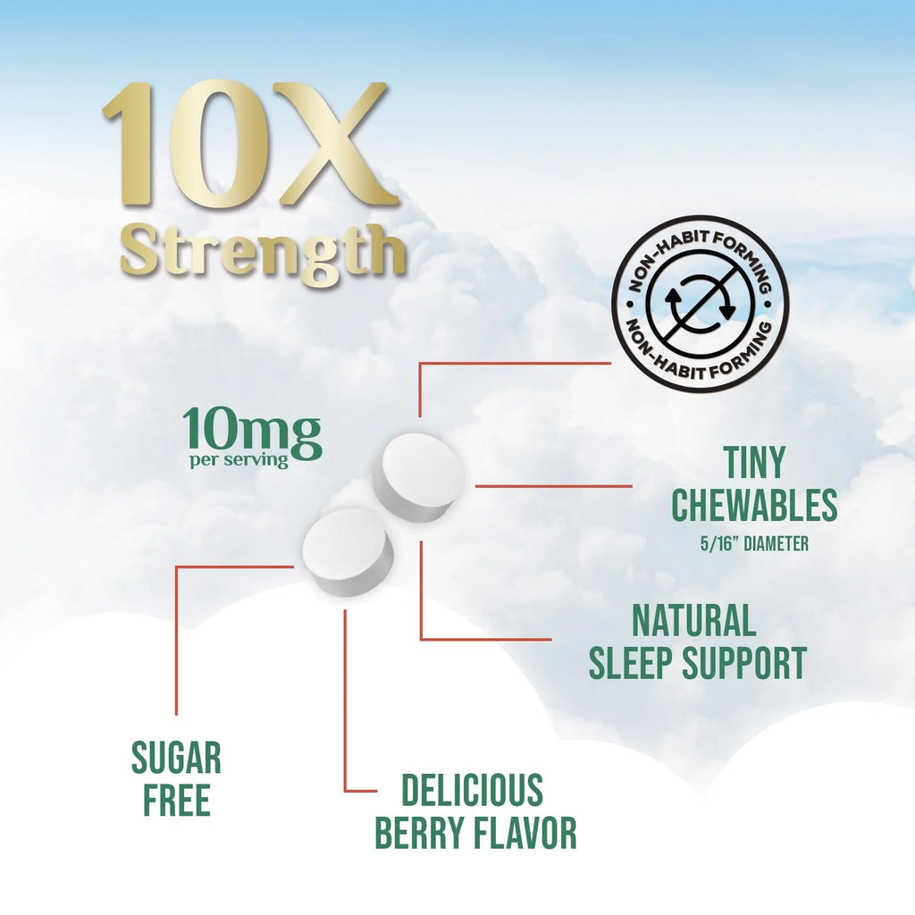 Melatonin 10 Mg Fast Dissolve, Melatonin Supplements for Restful Sleep, Natural Sleep Support Supplement for Adults, Extra Strength Strawberry-Flavored Tablets, Sugar Free, 240 Tablets 120 Day Supply