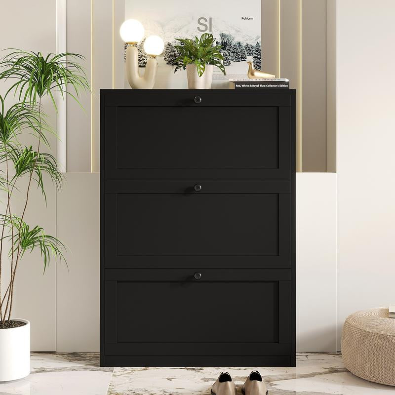 VOWNER Shoe Cabinet with 3 Flip Drawers for Entryway, Shoe Storage Cabinet Shoe Rack for Hallway, Living Room,Bedroom