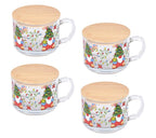 "The Cozy Ritual" - Set of 4 Glass Mugs with Wooden Lids ☕