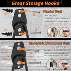 16 Pack Garage Hooks Heavy Duty – Wall Mount Utility Hooks for Hanging, Garage O
