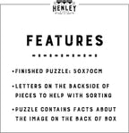 Henley Place Space Puzzle - 1000 Piece Deepspace Puzzle for Adults, Outerspace Jigsaw with Fun Fact & Reference Poster, NASA Nebula Illustration 20X27 Inches