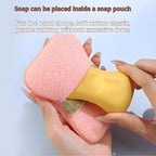 Buy 1 Get 1, Soap Bags with Exfoliating Shower Sponges — Deep Cleansing Foaming Soap Holder with Hand Strap, Body Scrub for Smooth Skin, Suitable for Men & Women, Perfect for Bath & Shower