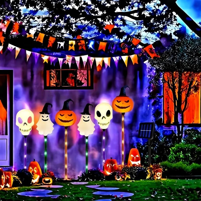 "The Graveyard Glow" - Solar-Powered Pumpkin & Skull Path Lights 💀
