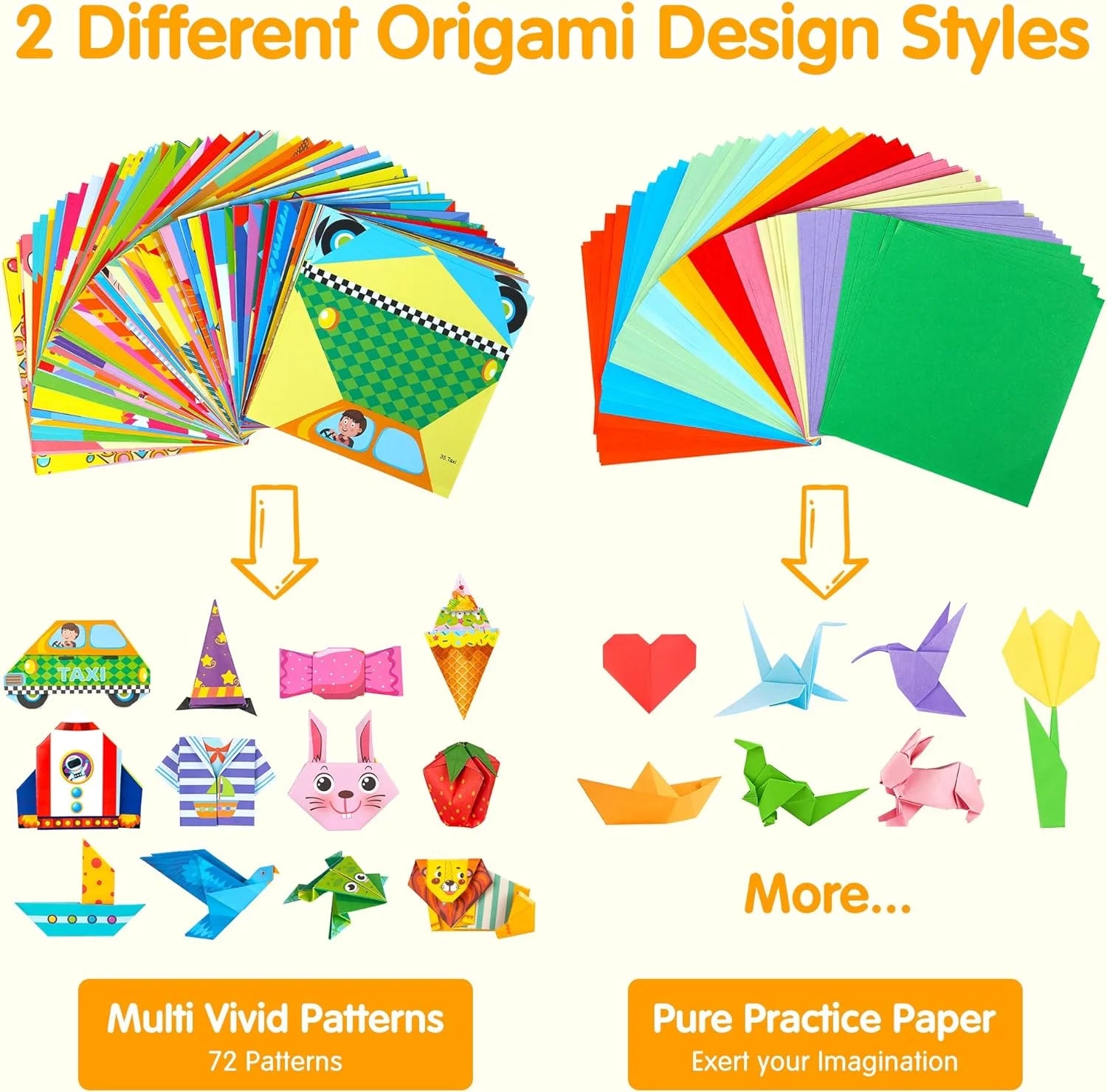 Origami Paper 224 Sheets Origami Kit for Kids Ages 8-12, Square Craft Paper Color Folding Paper Set with Guiding Book for Easy DIY Art and Craft Projects Best Craft Gifts for Kids