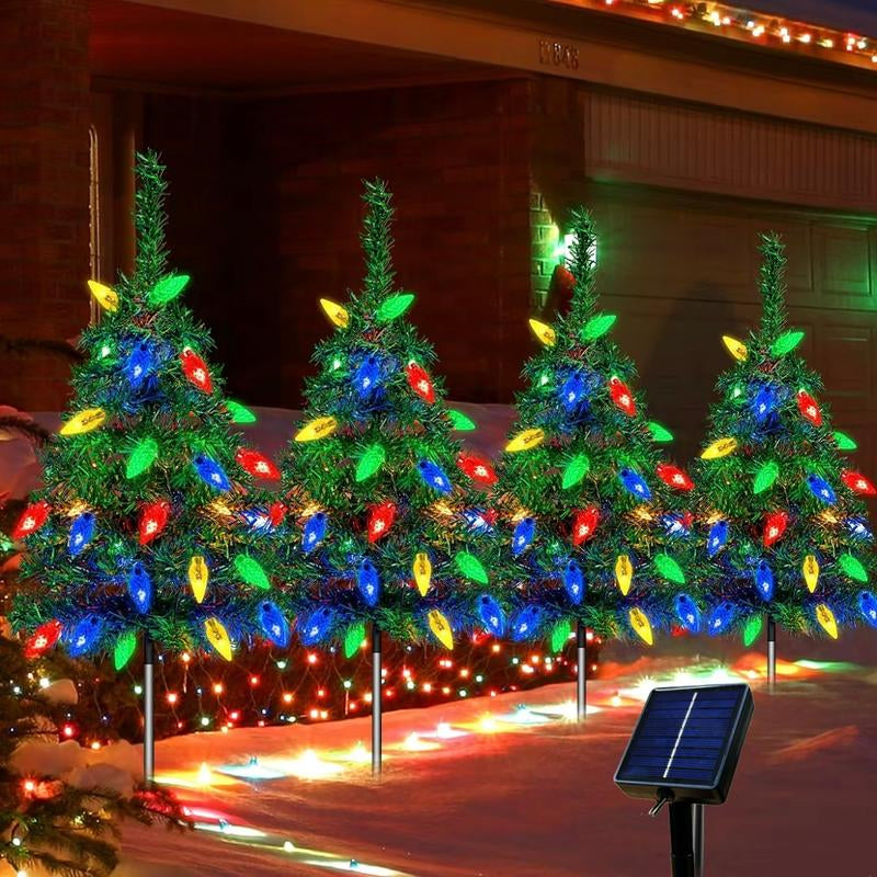 "Starlight Grove" - Set of 4 Solar-Powered Christmas Path Lights 🎄