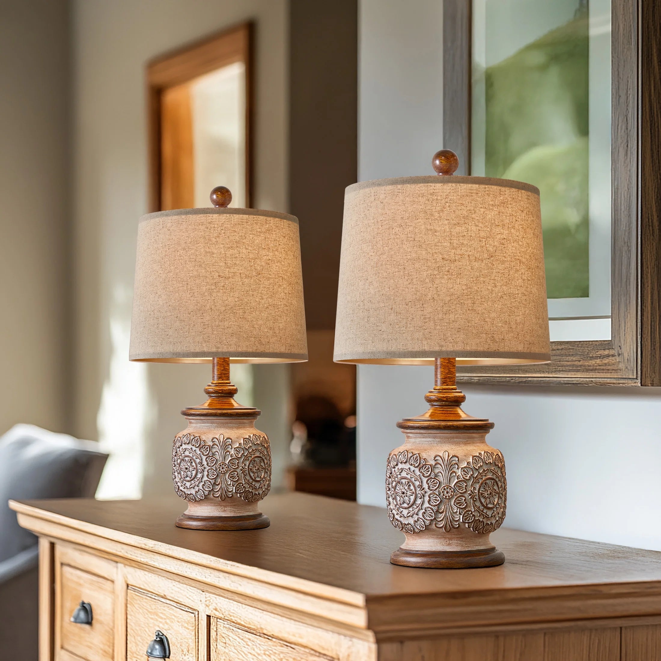 The Vintage Floral Table Lamp Set