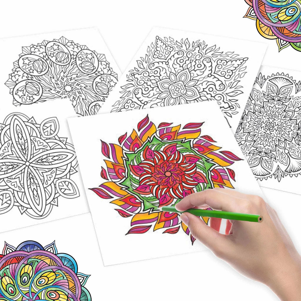 Mandala Coloring Book, 40 Pgs, Adult Coloring Book, Mindful Meditations, Mothers Day, Gifts for Teachers and Teens, Ages 8+
