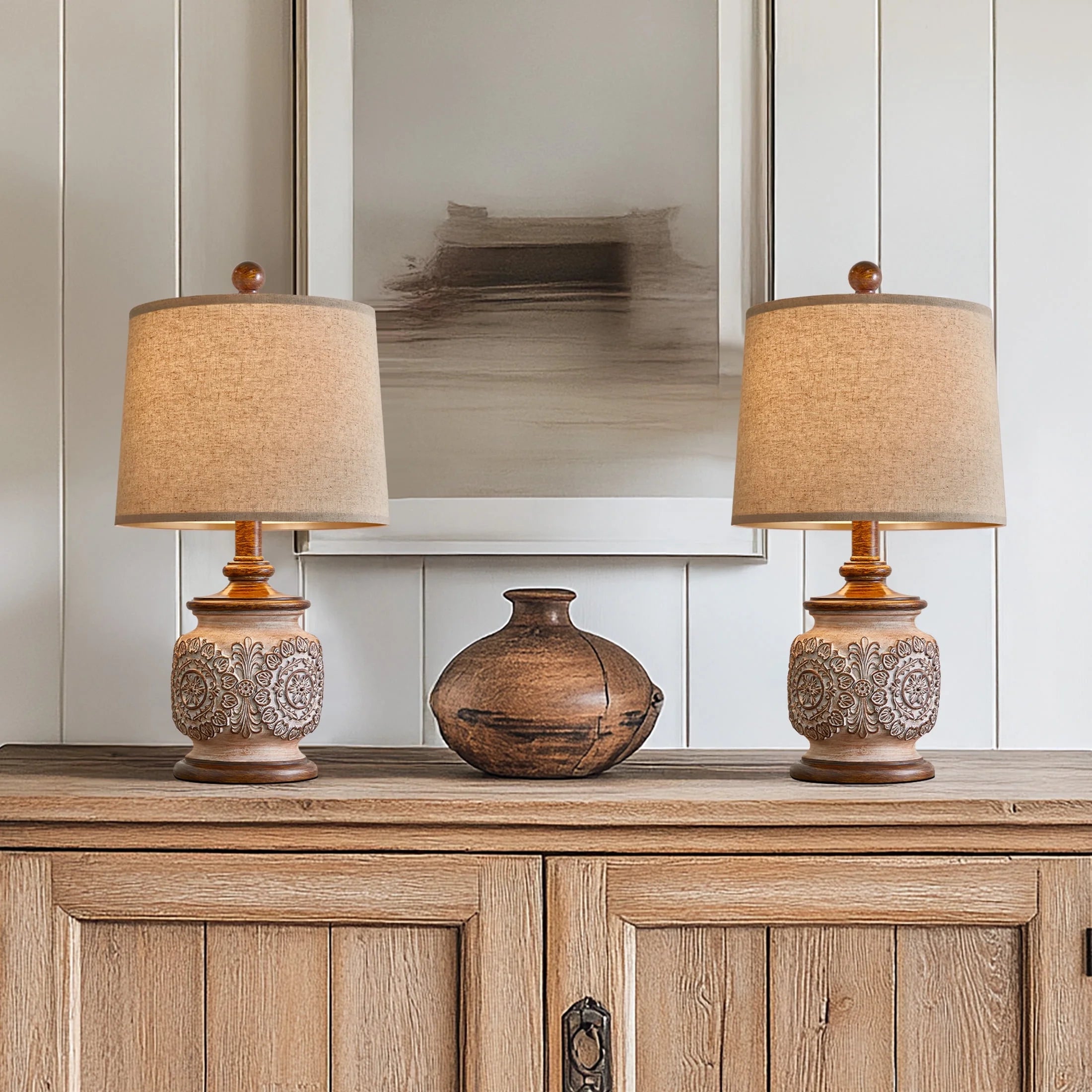 The Vintage Floral Table Lamp Set