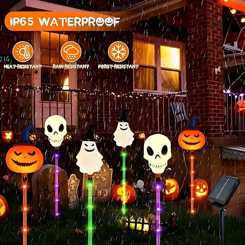"The Graveyard Glow" - Solar-Powered Pumpkin & Skull Path Lights 💀