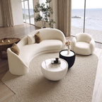 The Aihm-Lon Curved Leather Sectional