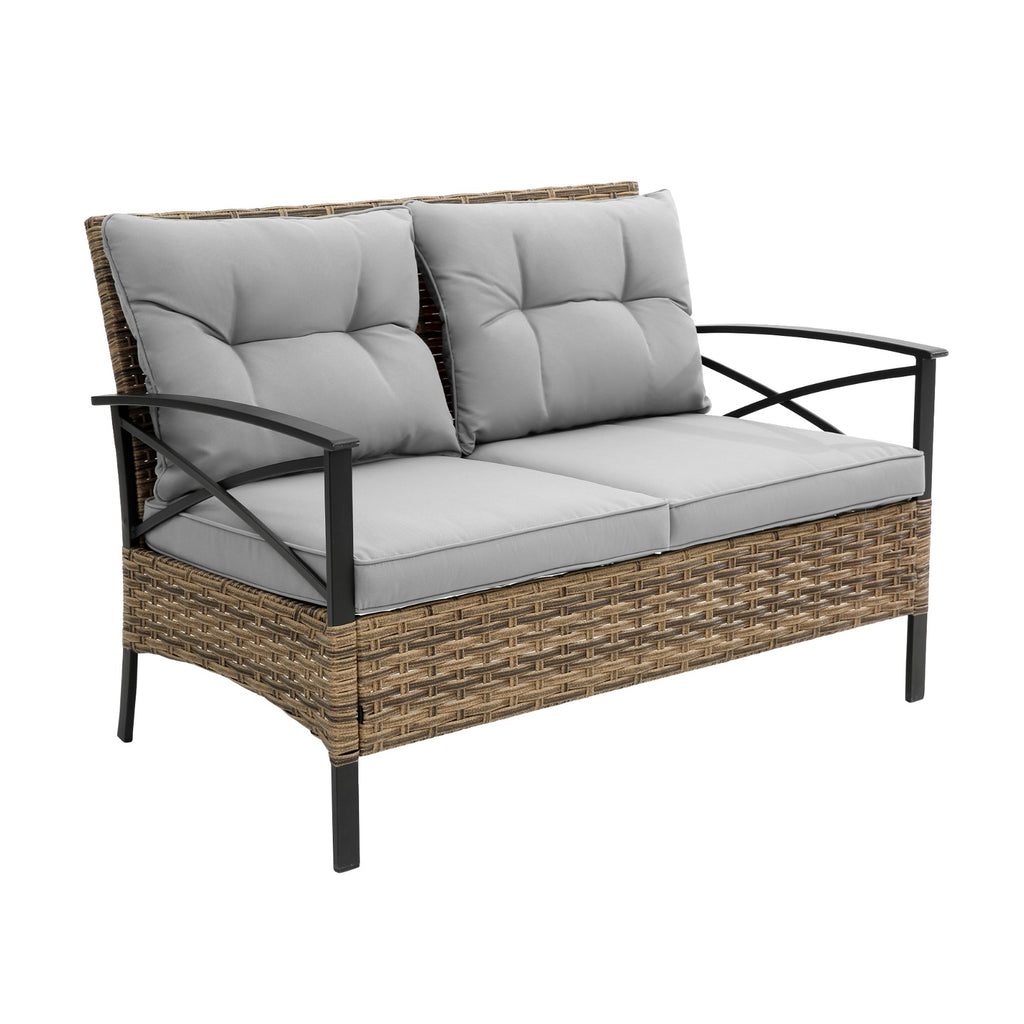 The Sunset Social - 4-Piece Rattan Patio Conversation Set ☀️