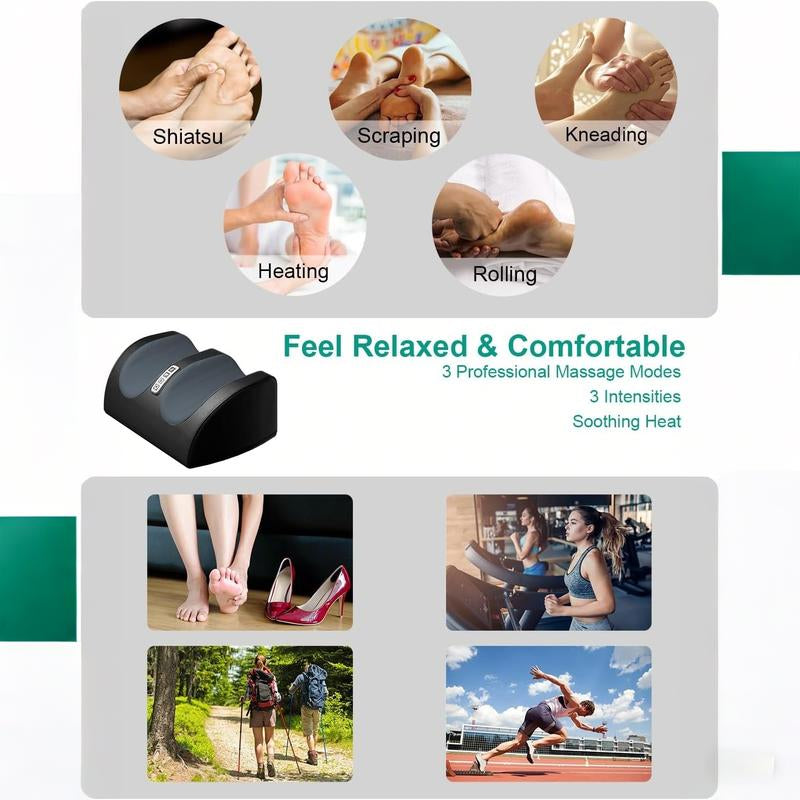 Foot Massager Machine with Heat, Foot & Calf Massager with Massage Roller | Deep Tissue Relief for Plantar Fasciitis, Pain Relief & Blood Circulation – Perfect Mother'S Day Gift for Women, Men & Mom Comfort Red/Black