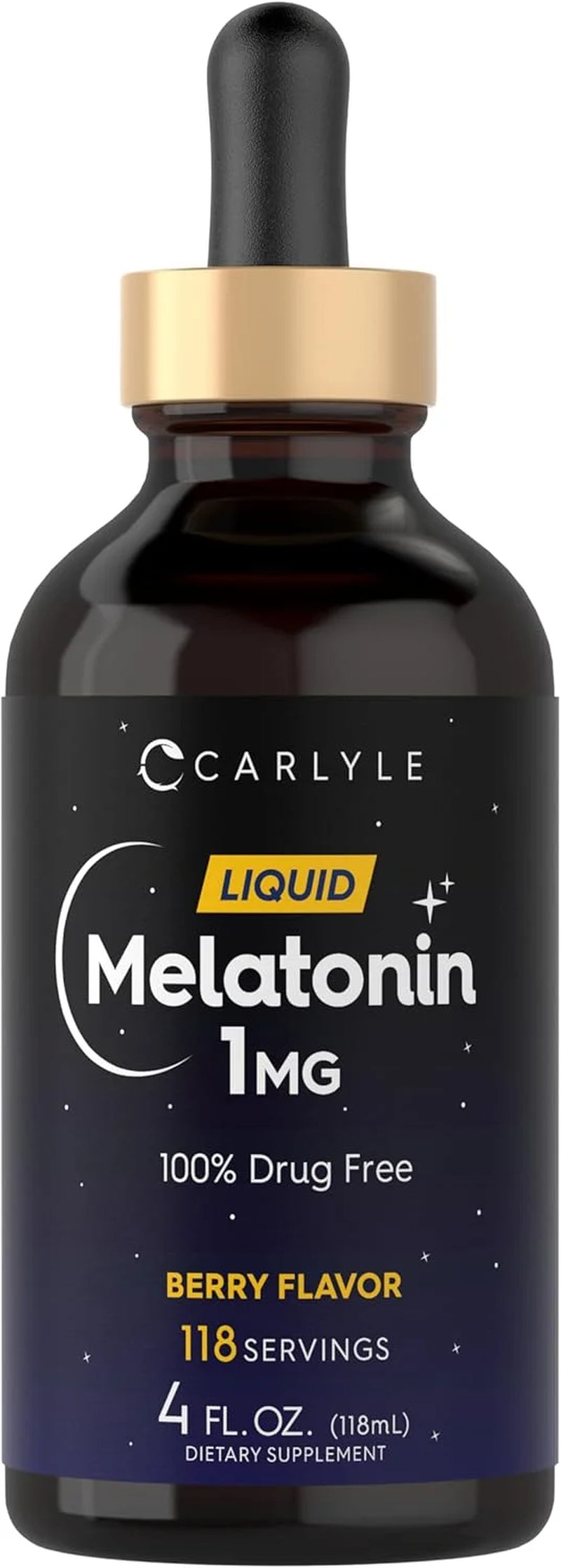 Melatonin Liquid 1Mg | 4 Oz Supplement for Men and Women | Berry Flavor | Vegetarian | by