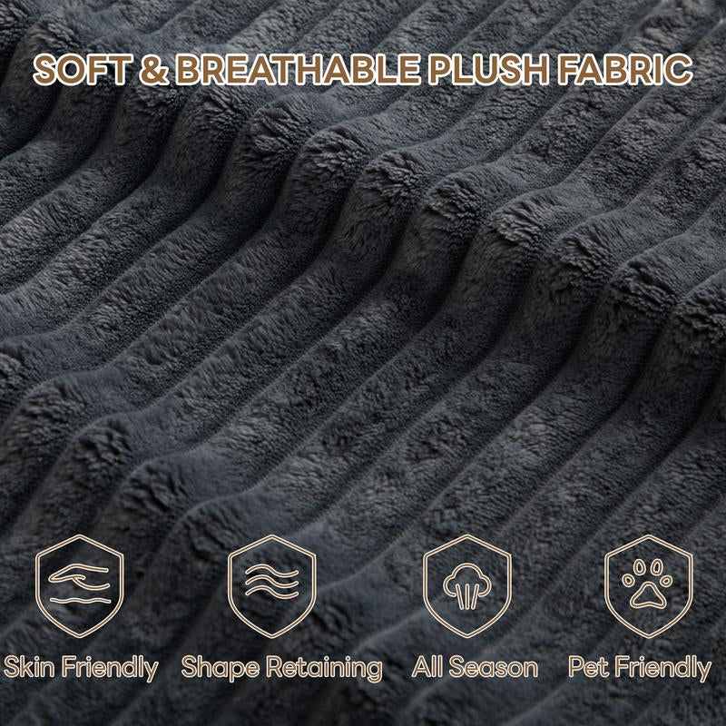 LIKIMIO 49" Oversized Chaise Lounge Sofa Bed with 2 Cup Holders & Storage Pocket - Plush Corduroy Upholstered, No Assembly Cloud Couch for Living Room, Bedroom, or Reading Nook