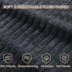 LIKIMIO 49" Oversized Chaise Lounge Sofa Bed with 2 Cup Holders & Storage Pocket - Plush Corduroy Upholstered, No Assembly Cloud Couch for Living Room, Bedroom, or Reading Nook