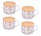 "The Cozy Ritual" - Set of 4 Glass Mugs with Wooden Lids ☕