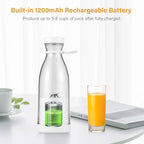 Portable Blender 1200 Mah 420 Ml Battery Powered Blender, White