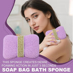 Buy 1 Get 1, Soap Bags with Exfoliating Shower Sponges — Deep Cleansing Foaming Soap Holder with Hand Strap, Body Scrub for Smooth Skin, Suitable for Men & Women, Perfect for Bath & Shower