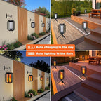 【Bougerv 9-Inch Solar Lantern Outdoor Light with Base】 - Waterproof Flickering Flame Effect for Patio, Garden, and Room Decoration | 6.3X4.7X3.3 Inches | Energy Efficient Monocrystalline Silicon Panels | 8-12 Hours Operation Time