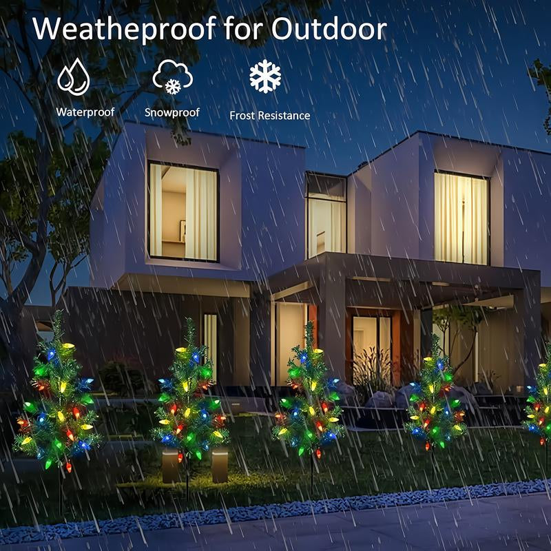 "Starlight Grove" - Set of 4 Solar-Powered Christmas Path Lights 🎄