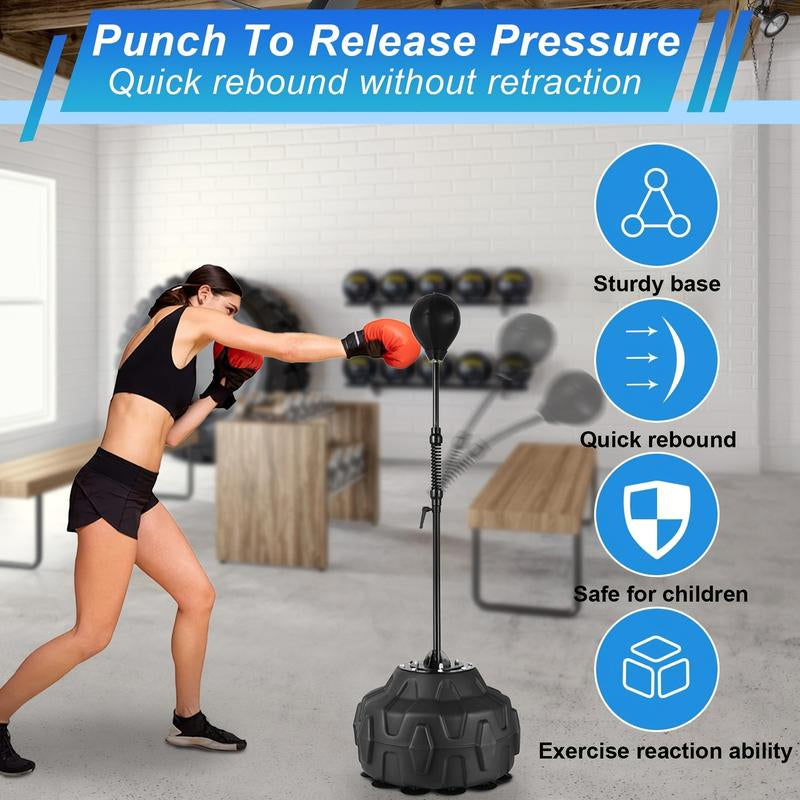 Premium Quality Boxing Speedball with Stand - Height Adjustable for Teens & Adults - 360° Rebound for Stress Relief & Fitness - Ideal for Home Use in Bedrooms Living Rooms & Gardens