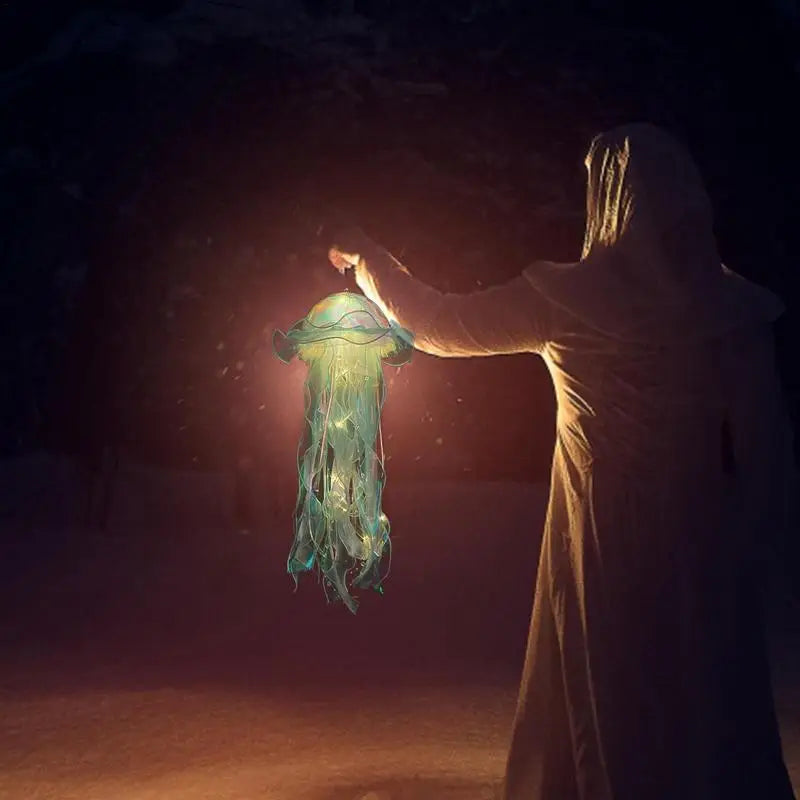 LED Jellyfish Light DIY Jellyfish Hang Lamp Atmosphere Decorative Lamp for Party Handmade Decorative Ball Lamp for Living Room