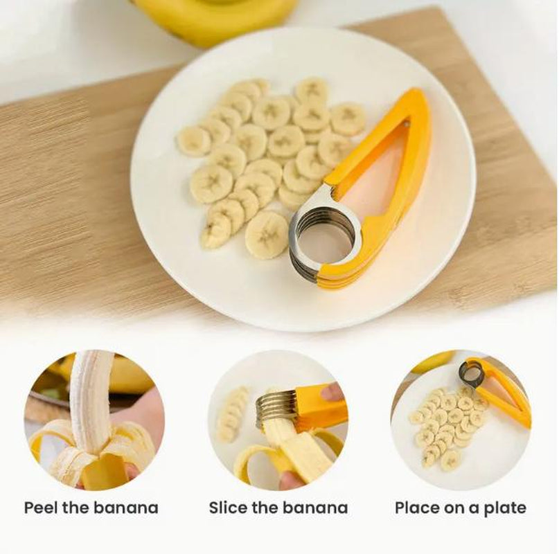Creative PP Banana Slicer, Banana Fruit Splitter, Ham Sausage Cutter, Fruit Salad Slicer