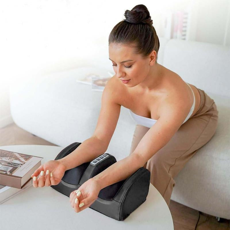 Foot Massager Machine with Heat, Foot & Calf Massager with Massage Roller | Deep Tissue Relief for Plantar Fasciitis, Pain Relief & Blood Circulation – Perfect Mother'S Day Gift for Women, Men & Mom Comfort Red/Black