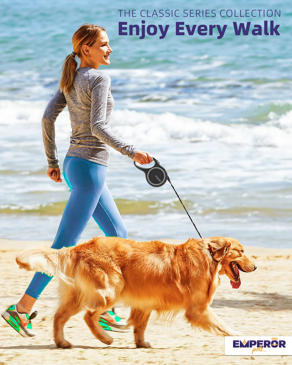 16 Ft Retractable Dog Leash Large Dogs - up to 110Lbs, Large Dog Leash Heavy Duty Dog Leash Retractable 16 Ft - Gray - GY16-50